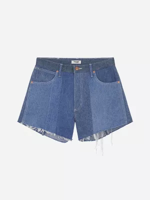 Wrangler x Beyond Retro Reworked Short in Light Wash