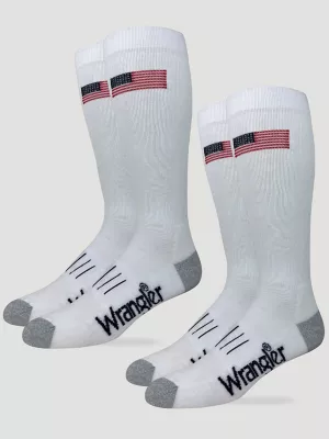 Mens Ultra Dri USA Tall Boot Sock:White:L