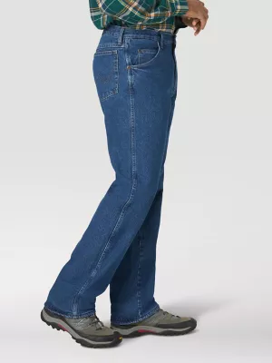 Wrangler Rugged Wear® Fleece Lined Relaxed Fit Jean in Stonewash