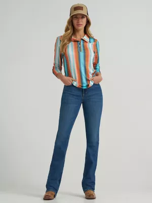 Women's Wrangler Skye Performance Quarter Snap Pullover in Blue