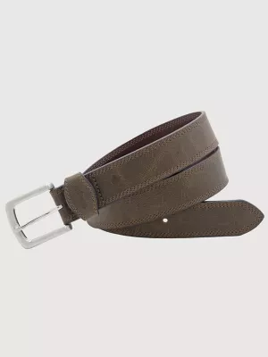 Men's Triple Stich Bison Belt in Brown