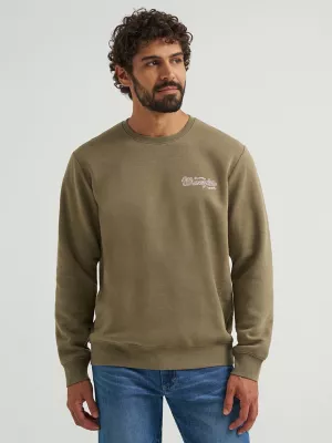 Men's Wrangler Graphic Long Sleeve Pullover in Burnt Olive