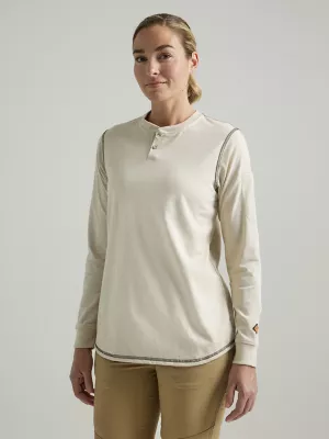 Women's Wrangler® FR Flame Resistant Long Sleeve Henley in Sand