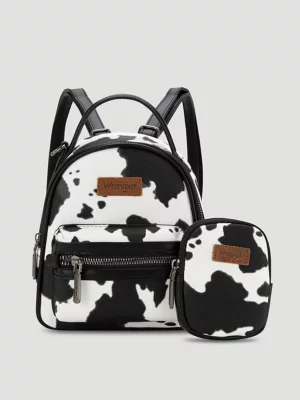 Cow Print Mini Backpack:Black:One Size