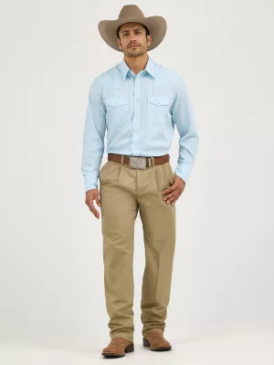 Men's Wrangler Casuals® Pleated Front Relaxed Fit Pants in Khaki