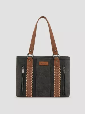 Braided Trim Tote:Black:One Size