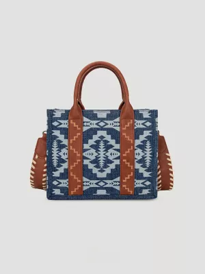 Laser Cut Southwestern Small Tote:Denim:One Size:
