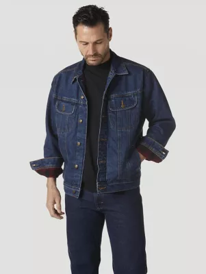 Wrangler Rugged Wear® Flannel Lined Denim Jacket in Antique Navy