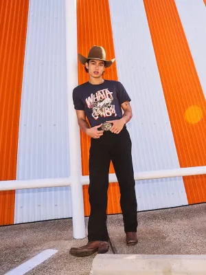 Wrangler x Whataburger Men's Cowboy Graphic T-Shirt in Faded Black