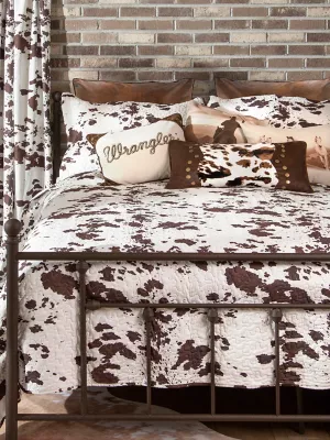Wrangler Cowhide Print 2pc Twin Quilt Set:Brown:Twin