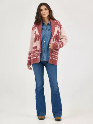Women's Wrangler Retro® Western Cardigan in Pink