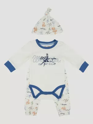 Wrangler Baby Bodysuit & Jogger Set in Cowboy Logo