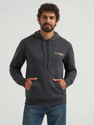 Men's Wrangler Cowboy Graphic Pullover Hoodie in Dark Cowboy