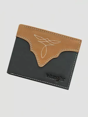 Boot Stitch Bifold Wallet:Black/Tan:One Size