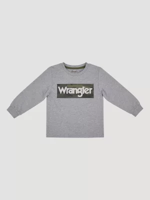 Wrangler Toddler Boys LS Graphic TShirt:Gray Camo:3T