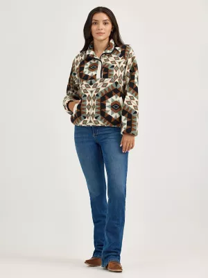 Women's Wrangler Retro® Half-Snap Sherpa Pullover in White