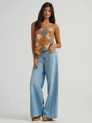 Women's Wrangler Bandana Spaghetti Tank in Brown