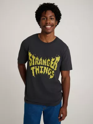 Wrangler x Stranger Things T-Shirt in Washed Black