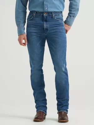 Wrangler® Cowboy Cut® Slim Fit Vintage Wash Jean in Indigo Blue