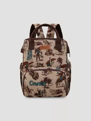 Aloha Cowboy Print Backpack:Tan:One Size: