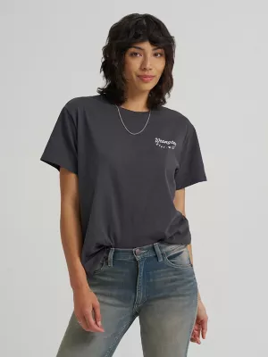 Women's Graphic Girlfriend Tee in Faded Black