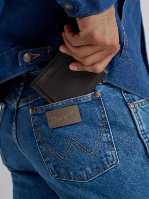 Mens Embossed Passcase Bifold Wallet:Brown:ONE SIZE