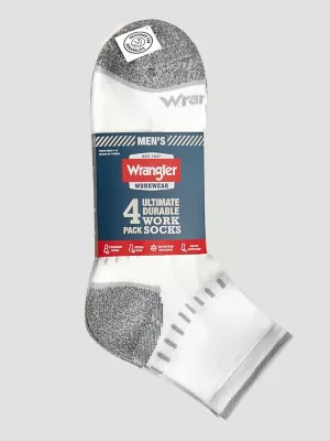 Mens Low Cut Sock 4-Pack:White:One Size