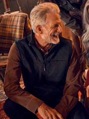 Mens George Strait Zip Vest:Black:L