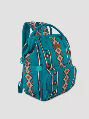 Southwestern Print Backpack:Turquoise:One Size