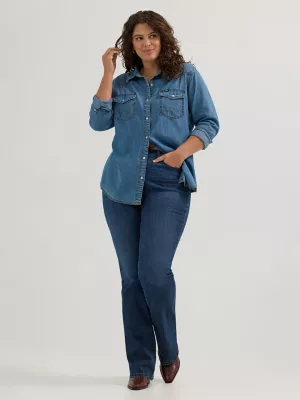 Women's Wrangler Bespoke High Rise Bootcut Jean in Lacey