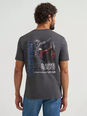 Wrangler Reissue Steer Wrestling TShirt:Charcoal:M