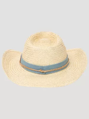 Mens Denim Straw Cowboy Hat:Natural:OneSize