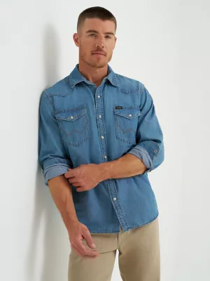 Men's Iconic Cowboy Wash Denim Shirt in Lake Wash