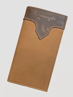 Embossed Leather Yoke Checkbook:Tan:One Size