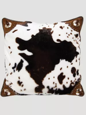 Wrangler Cowhide Decorative Throw Pillow:Brown:One Size