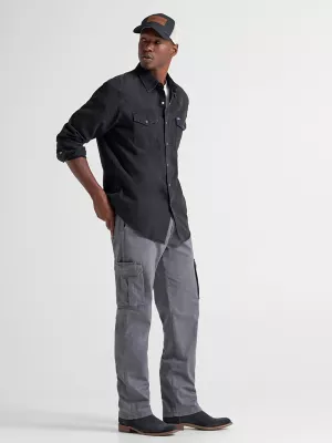 Wrangler® Men's Comfort Flex Waist Cargo Pant in Pewter