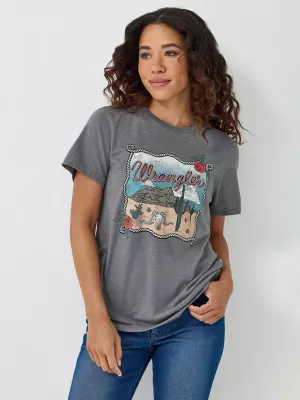 Womens Rope Desert Graphic Tee:Asphalt:XL