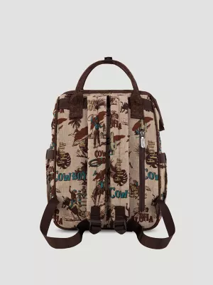 Aloha Cowboy Print Backpack:Tan:One Size: