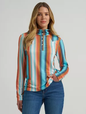 Women's Wrangler Skye Performance Quarter Snap Pullover in Blue