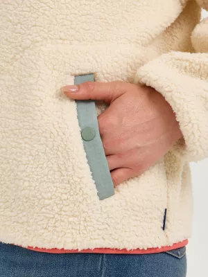 Women's Wrangler Retro® Half-Snap Sherpa Pullover in White