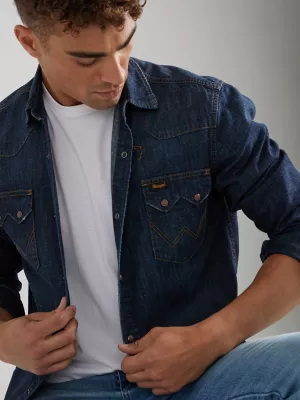 Wrangler x Buffalo Trace™ Men's Revival Shirt in Oak Indigo