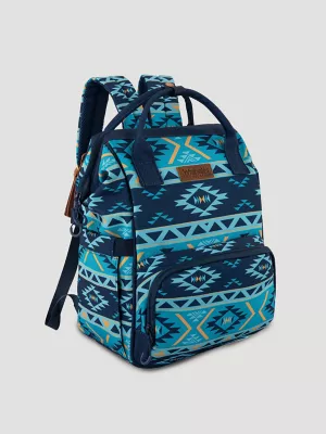 Southwestern Print Backpack:Turquoise:One Size