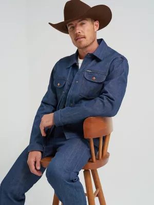 Men's Raw Japanese Selvedge Denim Jacket in Raw Indigo