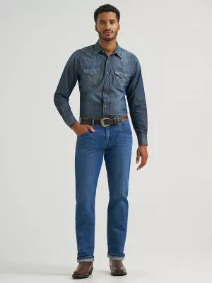 Men's Wrangler Retro® Selvedge Slim Fit Straight Leg Jean in Retro Blue