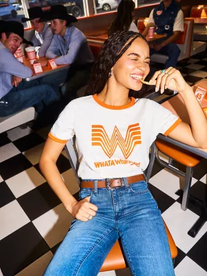 Wrangler x Whataburger Women's Ringer Tee in Marshmallow
