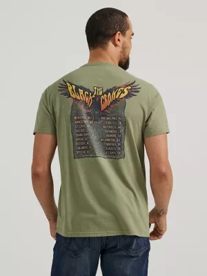 Men's Black Crowes Concert Graphic T-Shirt in Deep Lichen Green