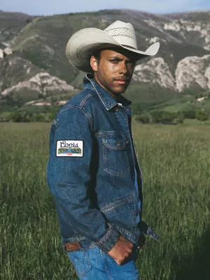 Wrangler x Coors Western Jacket in Indigo Buff