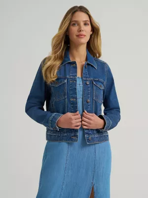 Women's Western Unlined Denim Jacket in Dark Denim