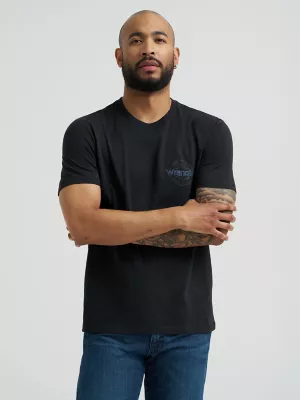 Men's Cowboy Back Graphic T-Shirt in Jet Black