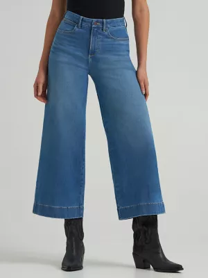 Women's Wrangler Bespoke Wide Leg Crop Jean in Miranda